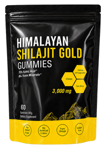 Menryx Himalayan Shilajit Gold Gummies transparent pouch PNG