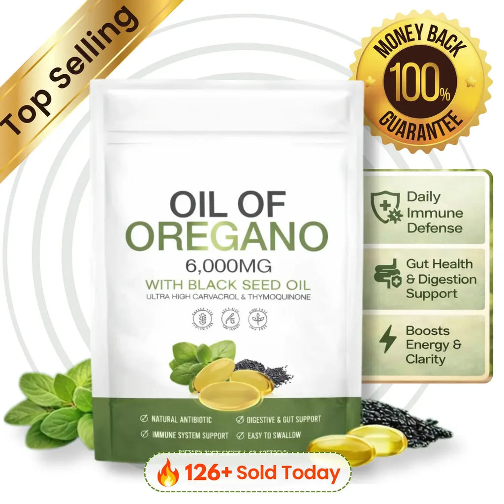 Menryx Oil of Oregano Softgels PDP gallery top selling guarantee image