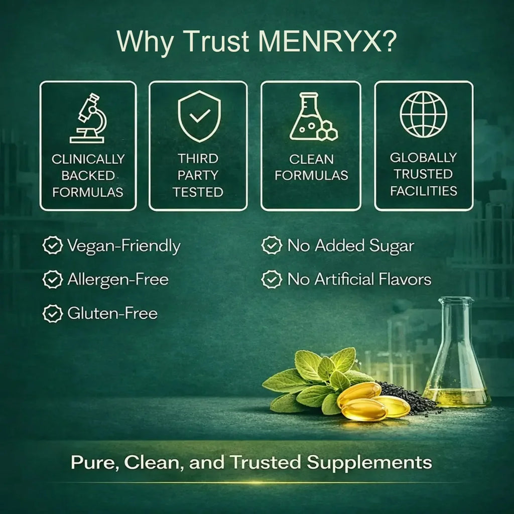 Menryx Oil of Oregano Softgels PDP gallery image explaining why customers trust Menryx