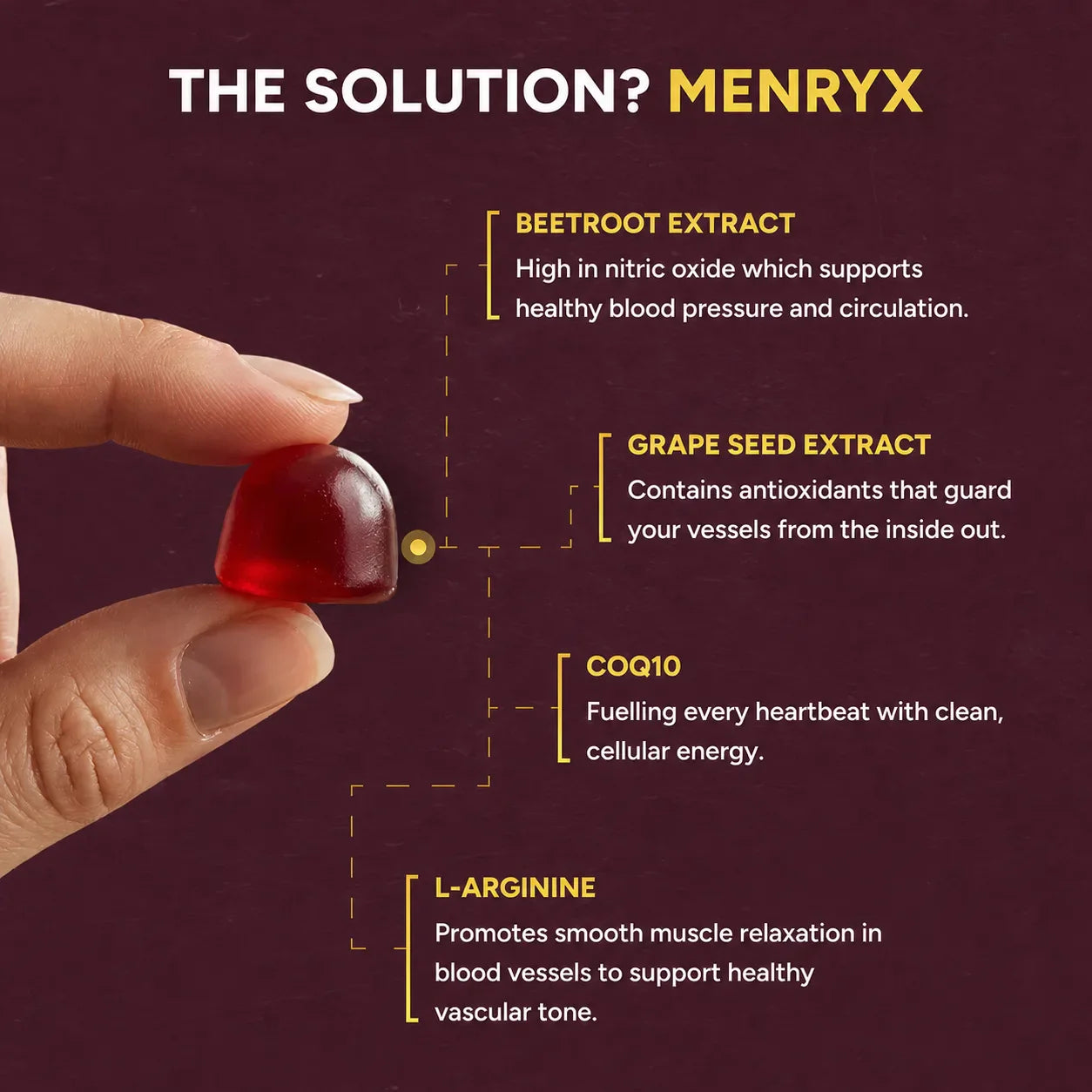 Menryx Organic Beetroot Gummies solution section product image