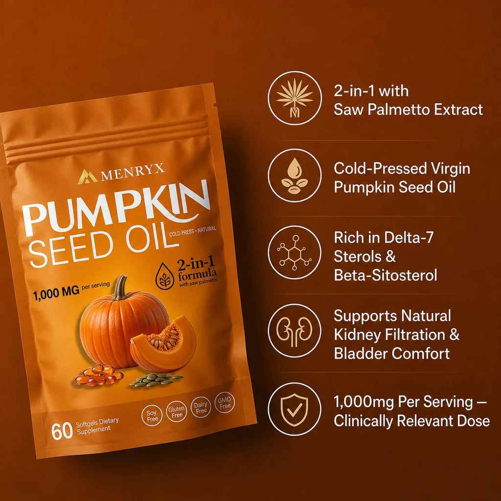 Menryx Pumpkin Seed Oil product features PDP image