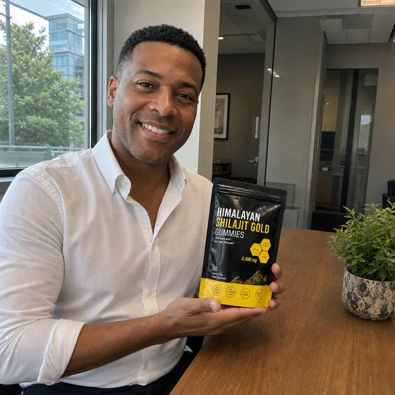 Professional customer holding MENRYX Himalayan Shilajit Gold Gummies